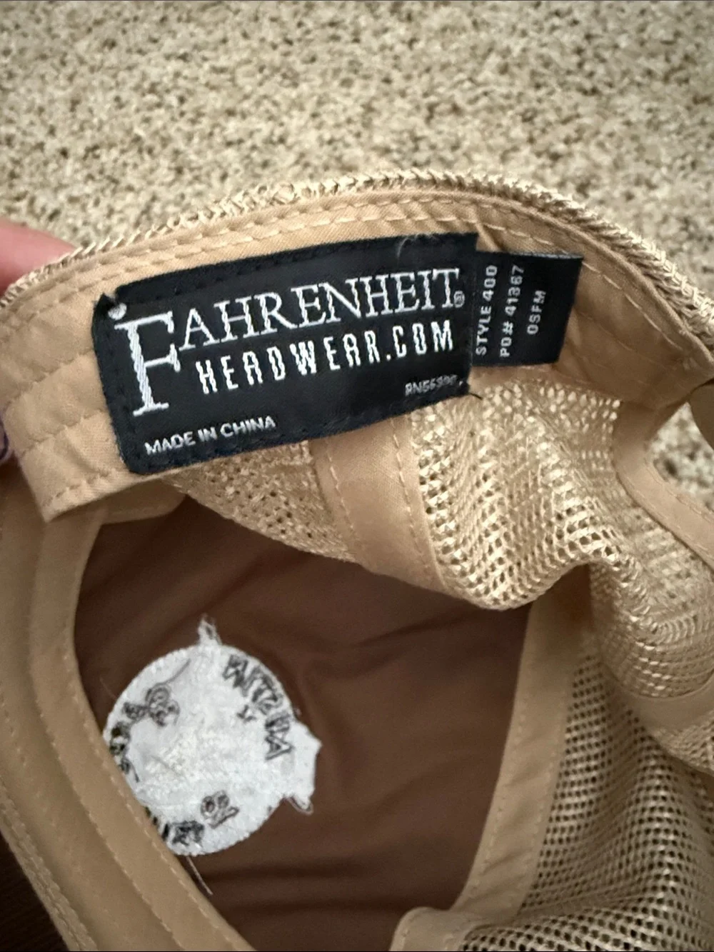 Austin Texas brown and tan corduroy ball, cap hat